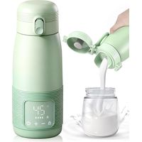 Tragbarer Flaschenwärmer für Babys, 500 ml Flaschenwärmer für unterwegs, präzise Temperaturregelung von 37 bis 55 Grad, einstellbar für Reisen und nächtliche Fütterung