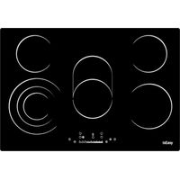 IsEasy Placa Vitrocerámica 5 zonas 8600W 77cm Control táctil,Temporizador,Empotrado-5 fuegos Negra