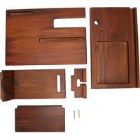 Support Téléphone en Bois Multifonction avec Porte-Clés et Rangement pour Lunettes - Bureau et Table de Chevet