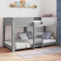 vidaXL Lit Superposé pour Enfants Gris Sonoma 90 x 190 cm