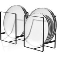 2 pièces range assiette, range assiette placard noir, support assiette, porte assiette, rangement assiettes placard, rangement assiette pour assiettes, couvercles de casseroles 14x12x12cm