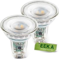 Briloner Set di 2 lampadine LED GU10, vetro, CEE A, luce bianca calda, classe energetica A, Ø5 x 5,6 cm