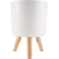 Pots de Plantes Modernes avec Porte-Jambes en Bois Chambre Salon éTage Debout Pot de Fleur en Pot Maison Jardin Planteurs-B