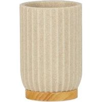 ANDREA HOUSE BA72033 Portacepillo Resina Madera Beige - ref: BA72033