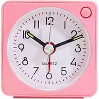 Reiswekker - Analoge Wekker Zonder Tikgeluid - Progressief Alarm - Voor Slaapkamer Kantoor School - Roze - 1 Stuk