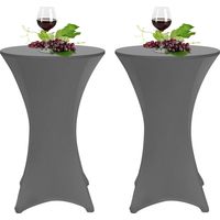 Randaco Stehtischhusse Stretch Grau Ø 70x110 cm – Elastischer Bistrotisch Überzug für Events