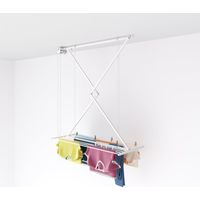 Étendoir de Plafond, séchoir à Linge Vertical rétractable, Repliable et Extensible pour intérieure et extérieure, étendoir pour Balcon (Blanc, 128 cm)