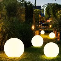 Solarleuchte Kugel Garten LED Gartendeko Solarkugel für Außen 20 cm Kugelleuchte Solar, Leuchtdauer ca. 6-8 Stunden, H 62 cm, 5er Set
