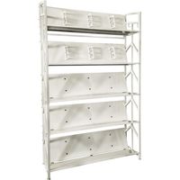 Libreria Verticale Salvaspazio in Acciaio con 4 o 5 Ripiani Inclinabii 5 Bianco Lucido