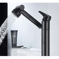Robinet Salle De Bain Bassin Robinet Évier Mélangeur Noir Doré Mitigeur Lavabo Rotatif Économie D'eau Chaud Froid Acier Inoxydable Showe