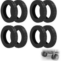 8 Pièces Réduction du Bruit et Résistant à l'Usure, Lumineux Valise, Silicone Protege Roulette, Housses de Protection de Roue de Bagage (pour roue de 52-58 mm) (Noir)