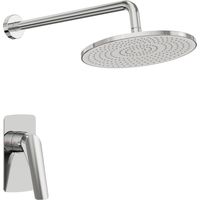 EVERSTEIN Unterputz Duschsystem Regendusche Quadratisch Chrom: Einbau Duscharmatur Komplettset Messing Wandmontage Einhebelmischer Brausegarnitur Duschset G1/2 Minimalistisch Kopfbrause Glanz Bad