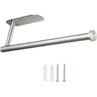 Porte-rouleau d'essuie-tout montable, 33,6 cm, acier inoxydable, argent