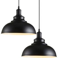 SABIR Lampada a sospensione industriale E27 29 cm 2 pezzi Lampadario a sospensione per cucina Camera da letto Soggiorno Sala da pranzo