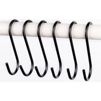 10 crochets métalliques en forme de S pour suspendre des tasses à café et des vases, adaptés à la cuisine et à la salle de bain. Miroir de maquillage noir 20 cm