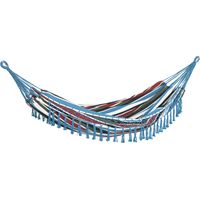 Doppel Hängematte tragbar Baumwolle 285x150 cm mit Tragetasche für Garten Terrasse Camping bis 120 kg Bunt