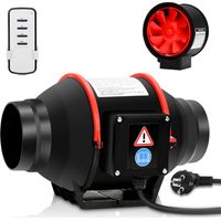 Wolketon Ventilatore da condotto da 100 mm con telecomando Aeratore Estrattore d'aria da condotto Ventilatore assiale da condotto
