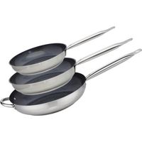 Set de 3 poeles a induction - ELO - Professional - Inox 18/10 ELODUR - Ø 24-28 et 32 cm