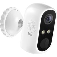 Caméra de Surveillance WiFi à Batterie Rechargeable, Alarme Sonore et Lumineuse Vision Nocturne App Gratuite