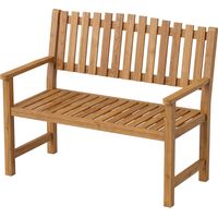Panchina da giardino 2 persone legno acacia FSC seduta e schienale a doghe naturale