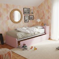 Letto singolo con secondo letto estraibile e testata testiera contenitiva - 80x190 - Cipriaf3c4ff