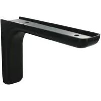 Console équerre Leonard acier et plastique noir, 80x117mm.