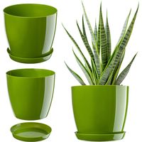 KADAX Maceta con Soporte Tapa de Plástico Maceta 16cm Verde para Flores