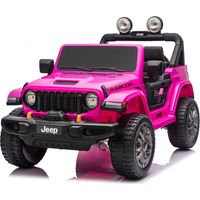 Macchina Elettrica per Bambini Jeep Wrangler Rubicon 12V con Telecomando Rosa