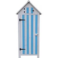 Armadio da giardino in legno di abete blu e bianco 65x44 cm – 3 ripiani e tetto bitumato – impermeabile – ARM0805RBB Foresta