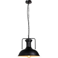E27 Pendelleuchte Retro Industrielle Hängelampe 33CM Deckenleuchte Metall Pendelleuchte 1 Stücke Schwarz und Weiß