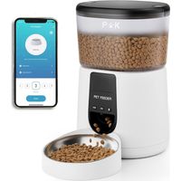 4L Futterautomat Katze & Hund, 2,4 G WiFi intelligenter Katzenfutter Automat mit Edelstahlnapf für Trockenfutter, App-Steuerung, Sprachaufzeichnung, 1-10 Mahlzeiten pro Tag, Weiß