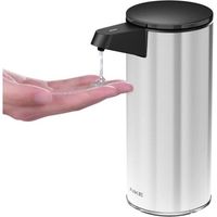 Dispensador automático de jabón, 280 ml, acero inoxidable, sin contacto, recargable por USB, resistente al agua IPX7.