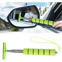 Universal Portable Retractable Car Mirror Window Mirror Wiper with Brush Head Layers for Car (Green)