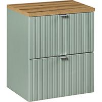 Mueble bajo lavabo 50cm 2 cajones encimera Jade Verde y Madera