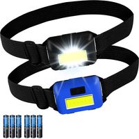 2pcs Superhell Ultra -light Headlight, IPX4 Waterproof, 3 Bright Modes Forehead Light Headlights, Great for Jogging Camping Running etc, AAA Battery Included
