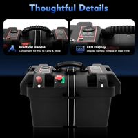 Boîtier de batterie pour moteur de bateau, moteur électrique, bateau pneumatique, bateau, camping-car, double ports USB, boîte à piles