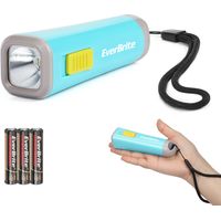 EverBrite Mini Lampe de Poche LED Enfant (Bleu), Lampe Torche Enfant avec Poids Léger (46g) et Lumière Jaune, Idéal pour Lecture, Camping, Promenade, 3 Piles AAA Incluse