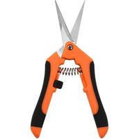 Sécateur manuel de 16,5 cm (6,5 pouces), lame droite en acier inoxydable, orange, 1 pièce