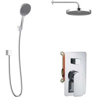 kielle Vega - Set doccia con miscelatore da incasso, per 2 utenze, con accessori e corpo EcoSpare, cromo 20618SP110