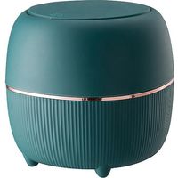 vert Mini Poubelle De Table Avec Couvercle, Type Poussoir Rond Avec Petite Poubelle Intrieure Amovible En Plastique Pour Dessus De Table De Vanit