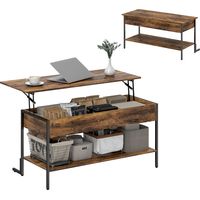 Lift-Top Coffee Table, with Storage - Rustic Brown