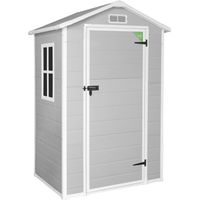 Wasabi - Gartenhaus Kunststoff mit Boden 1.4 Aqua – 134x103x202cm – Fenster – Gerätehaus Outdoor Wetterfest 1,37m2