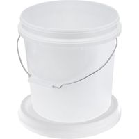 en plastique blanc de 5 litres avec couvercle Seau de