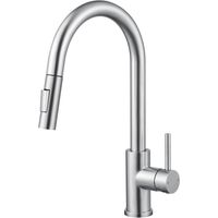 Grifo de cocina con rociador extraíble, giratorio 360°, para fregadero, cepillado