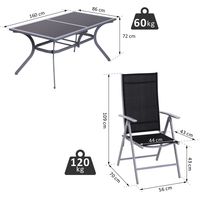 Salon de jardin pour 6 personnes : ensemble de jardin en aluminium
