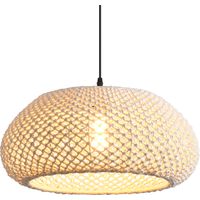 Parrot Uncle Cotton Thread Pendant Light 48cm, Handwoven Cotton Ceiling Light Shade, Boho Adjustable Height E27 Hanging Lamp for Living Room, Restaurant & Café (Bulb Not Included)