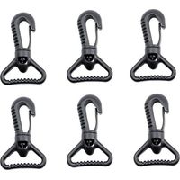 10PCS Mousquetons en Plastique, Mousqueton pivotant en Plastique pour Porte de poussée - Mousqueton Rotatif - Mousqueton Rotatif - Fermoir à Boucle pour Sangle, Noir