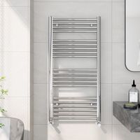 EMKE Heated Towel Rail Radiator Straight Central Heating Towel Rails Towel Warmer 1000x500mm Suitable for 5m², Chrome