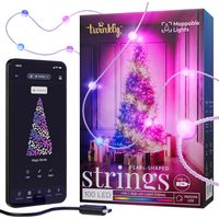 Twinkly Strings USB-C Candys – 100 RGB-LEDs, Perlen, 6 m, grünes Geflecht