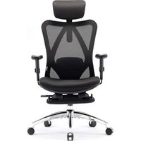 SIHOO Ergonomischer Bürostuhl, Drehstuhl mit verstellbarer Lordosenstütze, Kopfstütze und Armlehne, Höhenverstellung und Wippfunktion, Rückenschonend, Bis 150kg/330LB belastbar (inkl. Pedale)